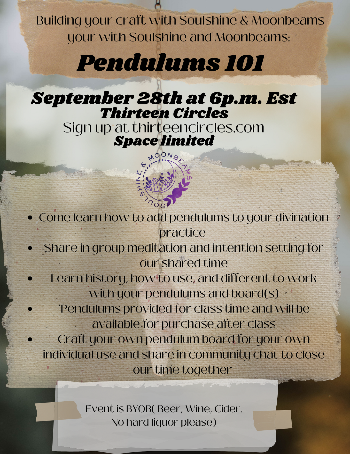 Pendulum 101 Class - THURSDAY 9/28 6PM