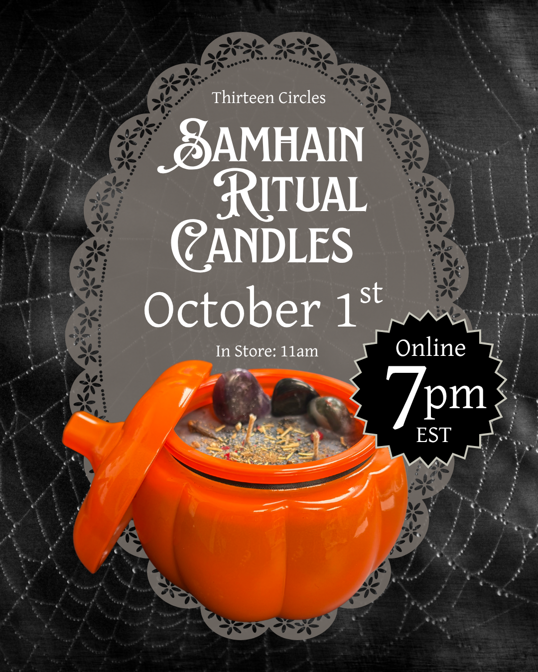 Samhain Ritual Candle Launch- ONLINE 10/1 7pm EST INSTORE 10/1 11am