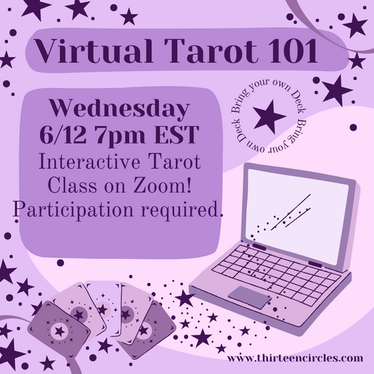 VIRTUAL Tarot 101 Class - Wednesday 6/12 @ 7PM EST