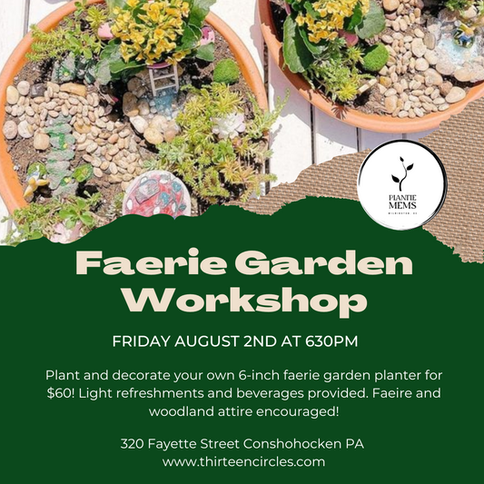 8/2 Friday 6:30pm- Faerie Garden Workshop with Plantie Mems