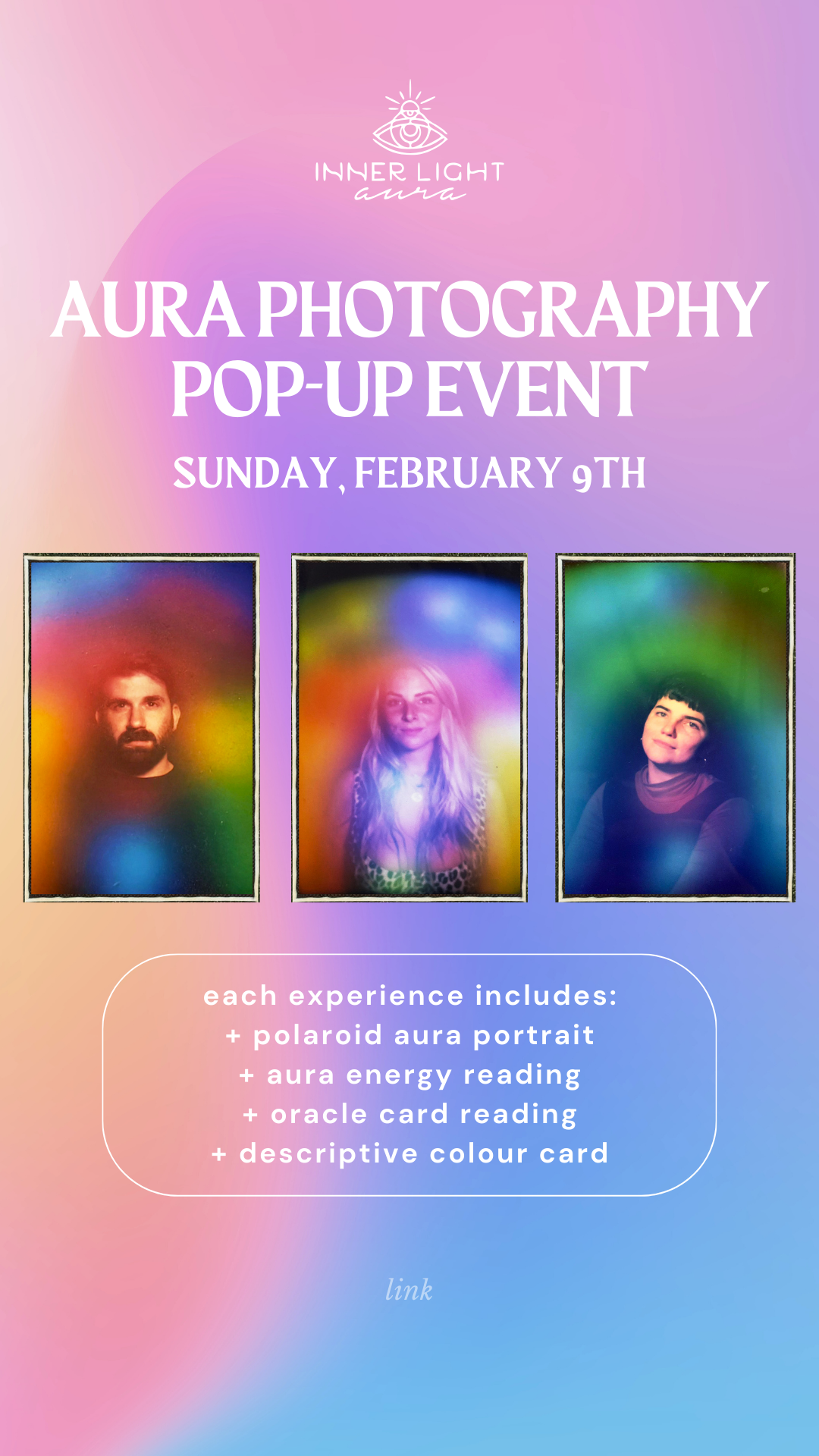 Sunday 2/9 1pm-4pm - INNER LIGHT AURA PHOTOS & READINGS - LINK IN BODY DO NOT PURCHASE THIS LISTING