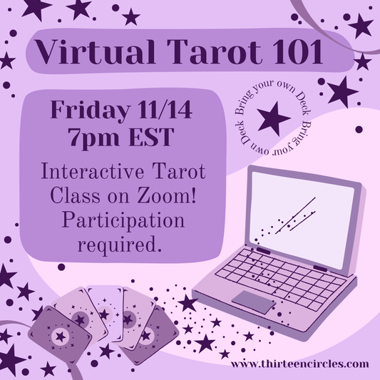 VIRTUAL Tarot 101 Class - Friday 11/14 7pm EST