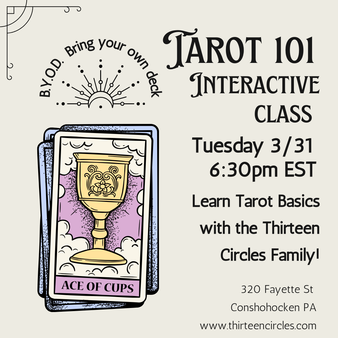 Tarot 101 Class - Tuesday March 31st 6:30pm EST